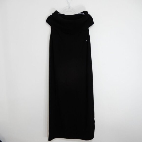 COS Merino Wool Bardot Maxi Sweater DRESS Size L Black Off The Shoulder NEW $150 - Picture 5 of 8